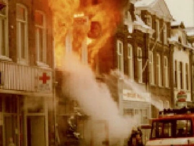 Stationsstraat 28 brandde in 1979 af.